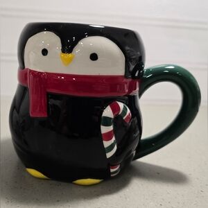 Holiday Home Penguin With Candy Cane Mug
